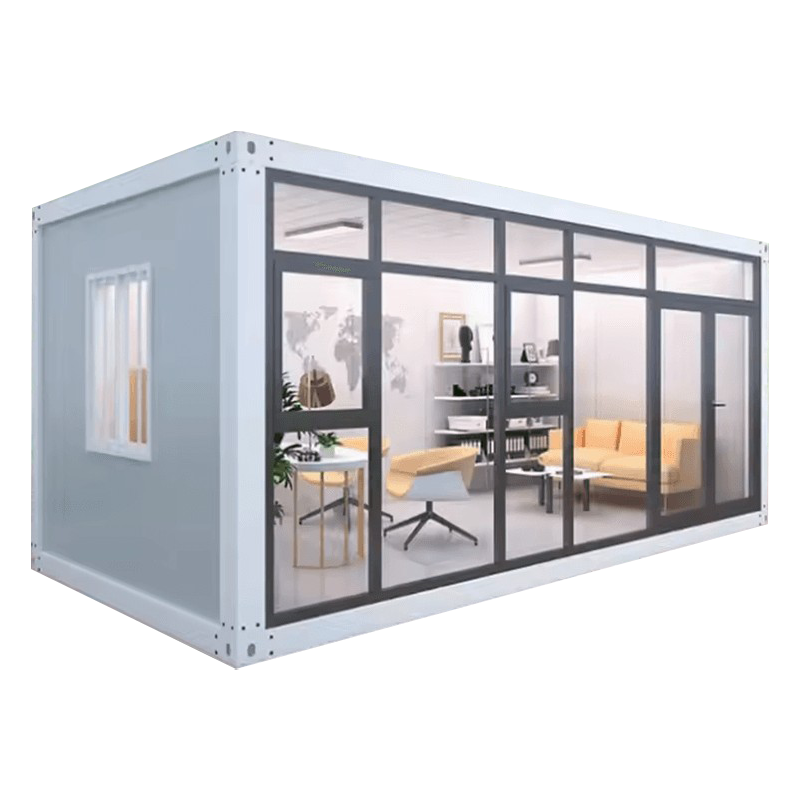 Utomhus enkellagers glas solrumsförlängning Prefab containerhus