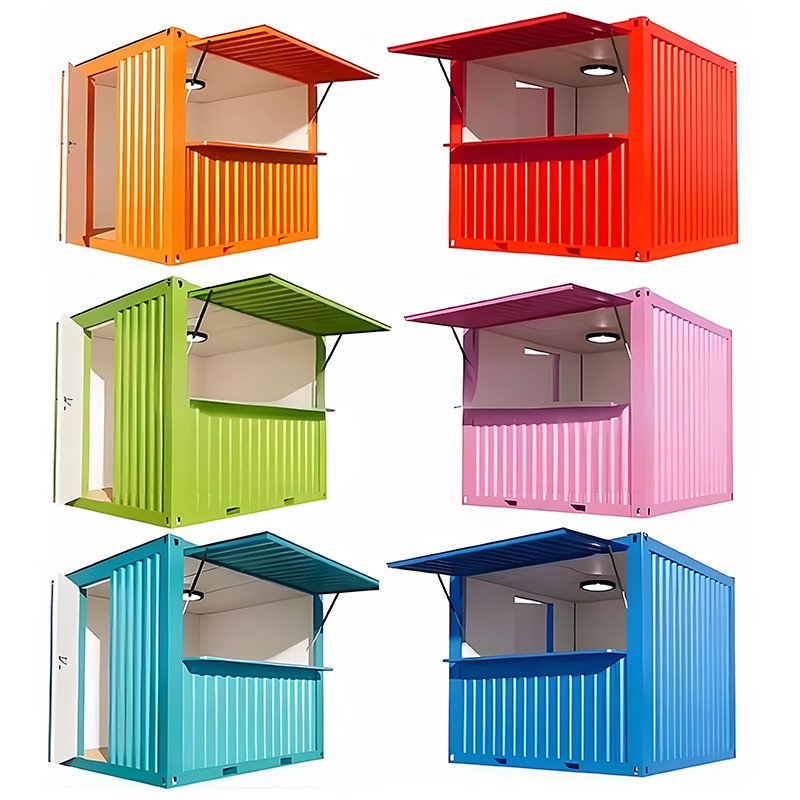 Container liten butik (korrugerad väggpanel)